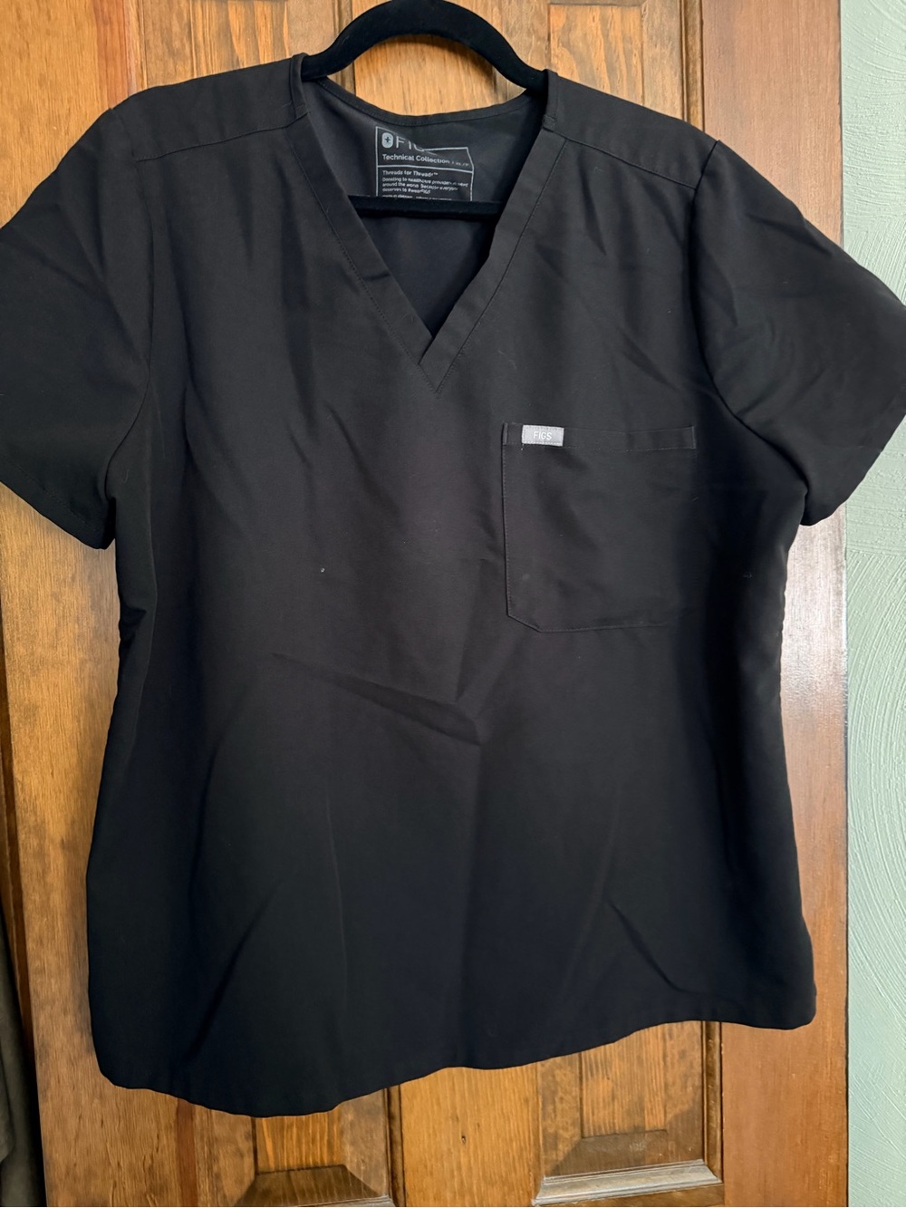 Figs black v neck scrub top